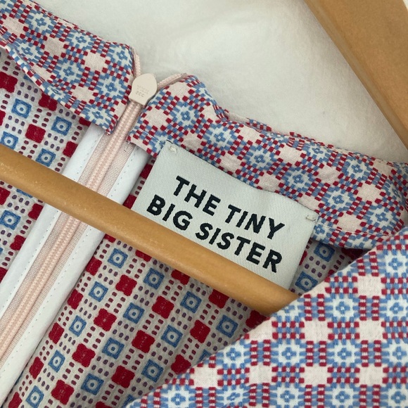 Tiny Big Sister Ruched Front Dress with Puff Sleeves - Picture 4 of 12